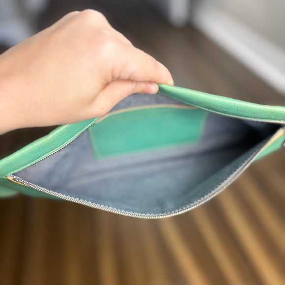 Christopher Kon Mint Green Leather Clutch - Picture 6 of 7
